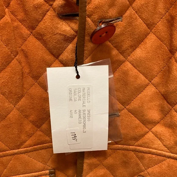 Elegant Orange Quilted Utility Jacket